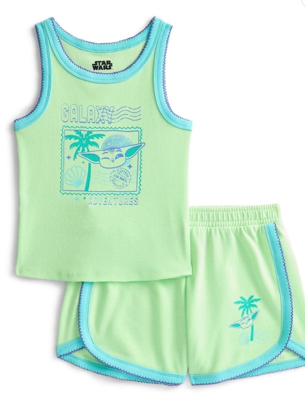 Star Wars Green and Blue The Child Tank & Shorts Pajama Set